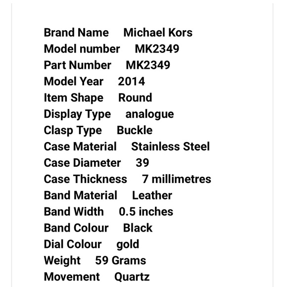 MICHAEL KORS PRE-LOVED AUTHENTIC RUNWAY GOLD STUDDED BROWN LEATHER WATCH - Picture 15 of 15